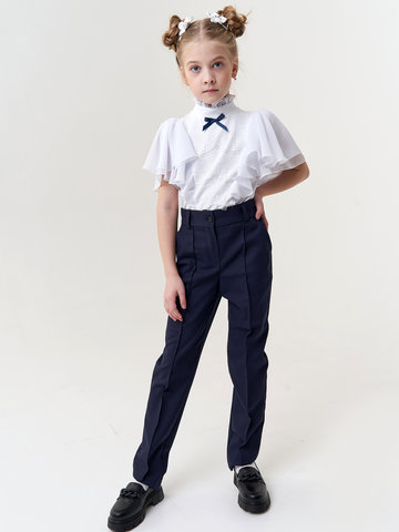 Миниатюра Классически брюки для девочки синие арт.5033